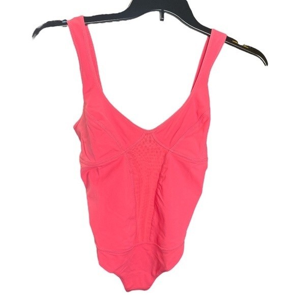 Free People Heart Of Gold Leotard Bodysuit Strawberry Pink Size Small and Medium - Picture 1 of 6